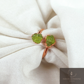 Raw Peridot Ring, Dainty Ring, Natural Peridot Jewelry, Handmade Stone Ring, Healing Crystal Jewelry, august birthstone ring, Gift For Her